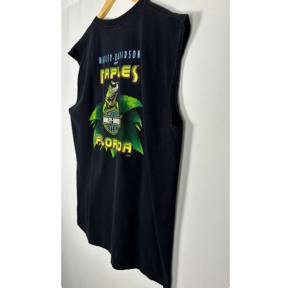 Vintage 2000’s Harley Davidson Sleeveless Reptile with Sunglasses Lizard - 2XL - Picture 5 of 7